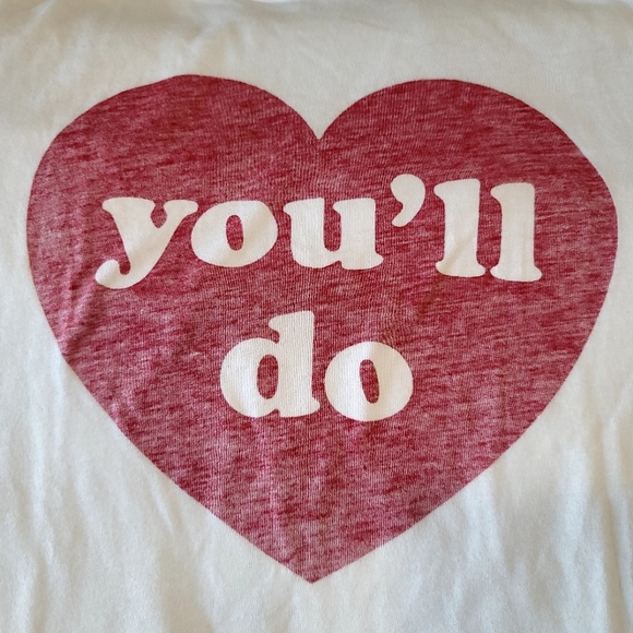 Zoe Karssen “You’ll Do” White Tshirt w/ Red Heart Design Size XSmall - Picture 6 of 10